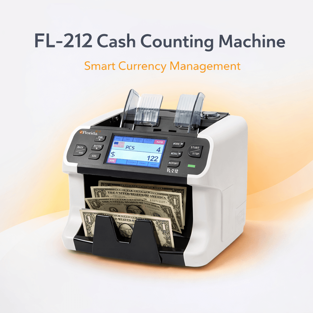 FL-212 currency counting machine with touchscreen and mixed value multi currency counting