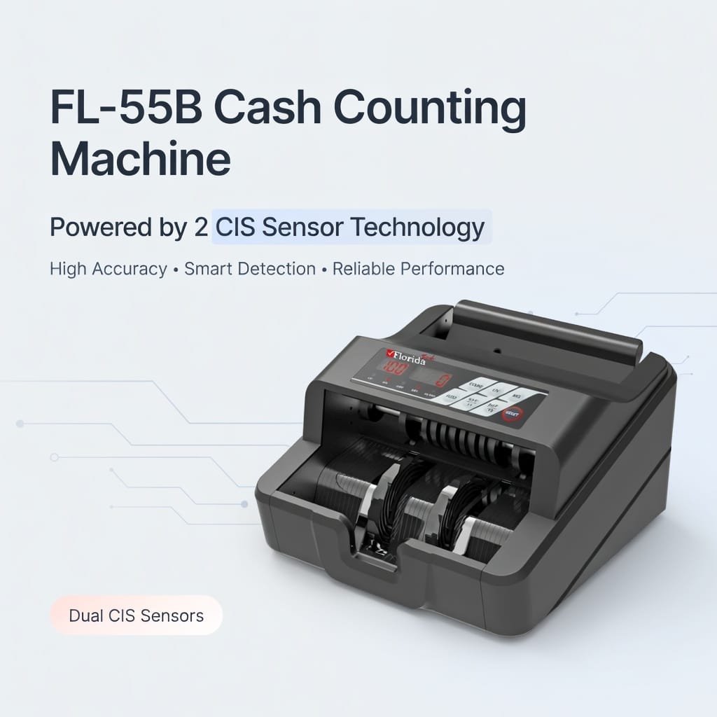 Florida FL-55B cash counting machine with dual CIS sensors and accurate detection