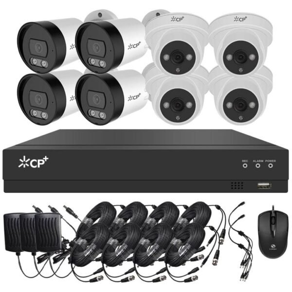 4 Channel Camera Kit 5MP Color Night Vision, 4 Channels, 1TB HDD
