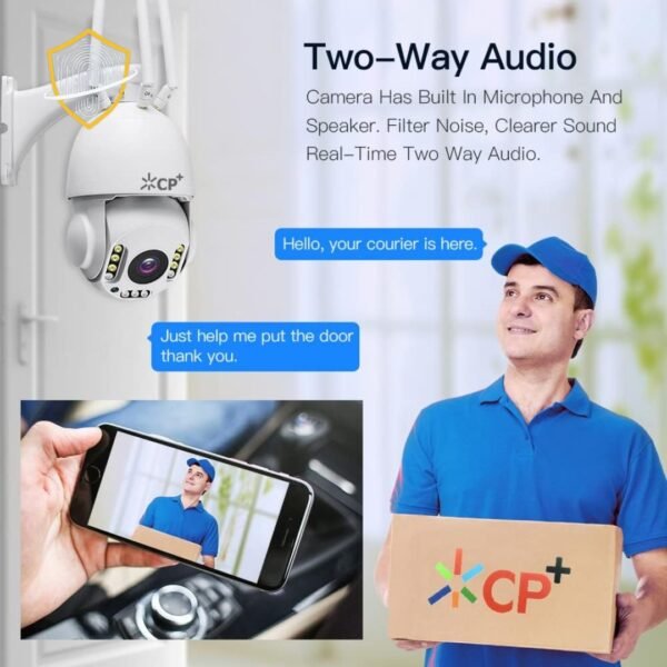 CP-30X4G 5MP Wireless Security Camera with 30X Optical Zoom, SIM Card Slot, Two-Way Talk, Motion Alarm, Auto Tracking box