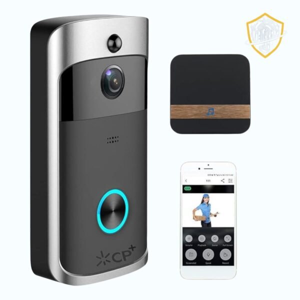 HD WiFi Video Doorbell Motion Detection, Night Vision, Seamless Connectivity iOS & Android Compatible CP+