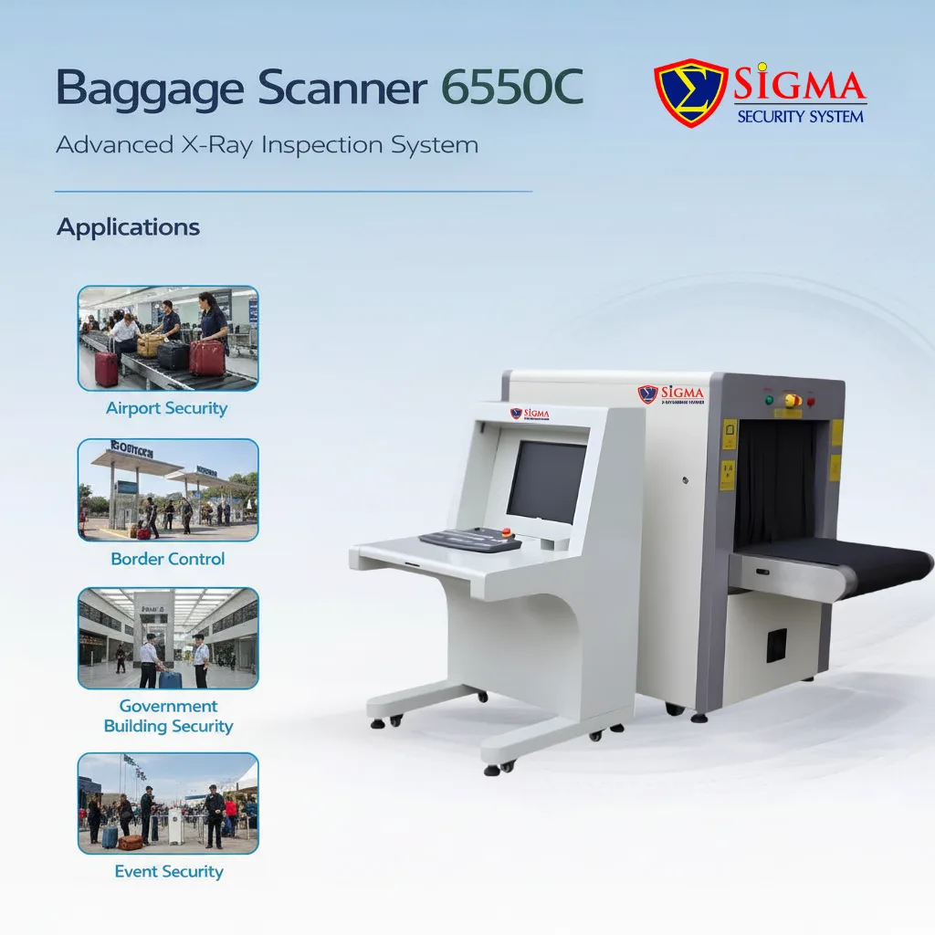 SIGMA SI-6550 X-Ray Baggage Scanner with conveyor system for security screening