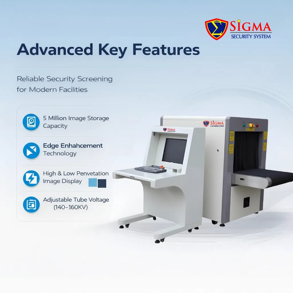 SIGMA SI-6550 X-Ray Baggage Scanner with conveyor system for security screening