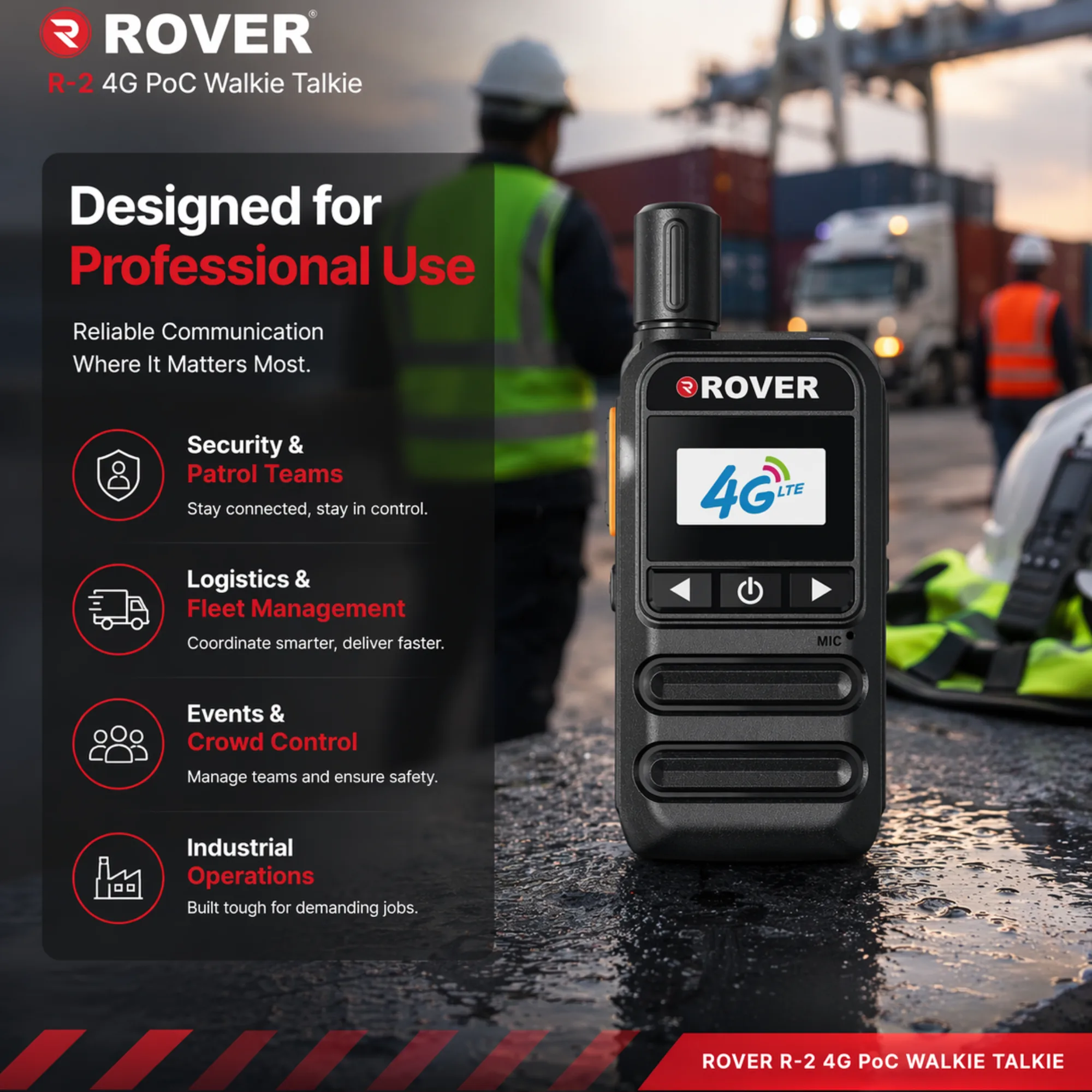 R-2 4G PoC walkie talkie two way radio with LTE communication