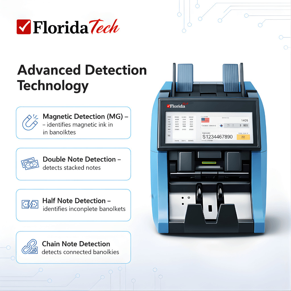 Florida Tech FL-101 touch screen banknote counting and sorting machine