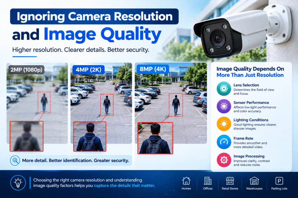 Ignoring camera resolution and image quality when buying a CCTV system